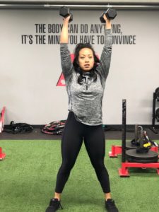 Squat to press exercise